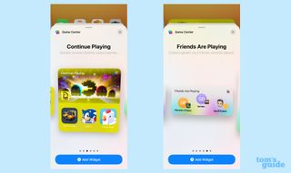 iOS 15 widgets game center