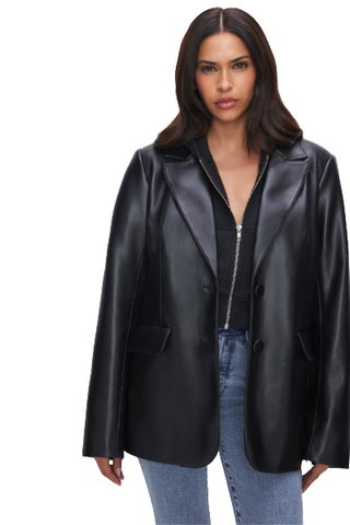 Good American Faux Leather Blazer (Was $225) 