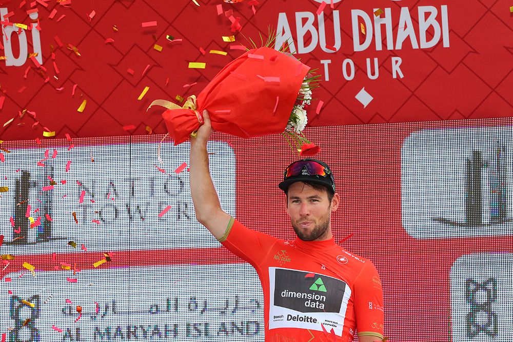 Mark Cavendish (Dimension Data) finished third on stage 2 of the Abu Dhabi Tour