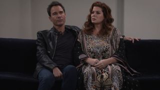 Will Truman (Eric McCormack) and Grace Alder (Debra Messing) reflect on their friendship on Will & Grace.