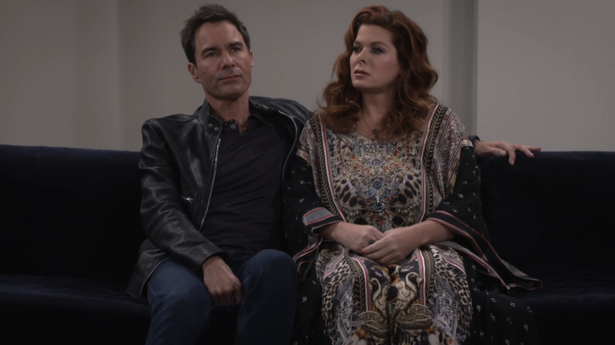 Will Truman (Eric McCormack) and Grace Alder (Debra Messing) reflect on their friendship on Will &amp; Grace.