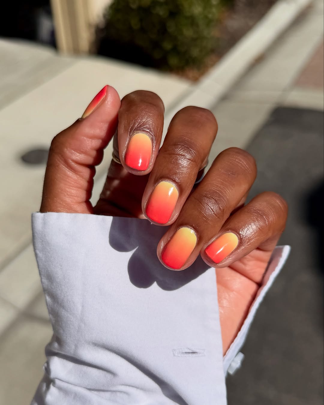 ombre orange and yellow nails