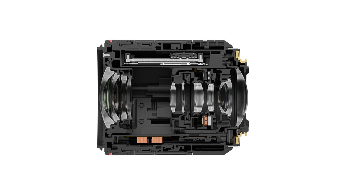 Canon RF 20-50mm f/4L IS USM PZ lens against a white background
