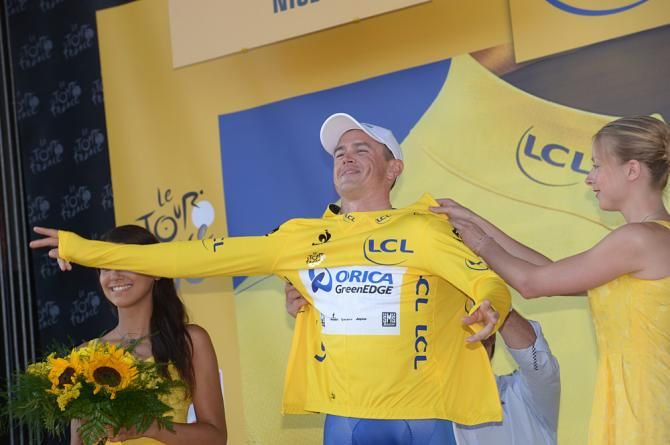 Simon Gerrans (Orica-GreenEdge) leads the Tour de France after stage 4