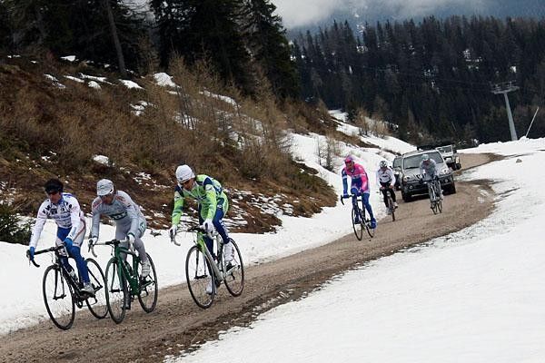 Most of the riders on the climb