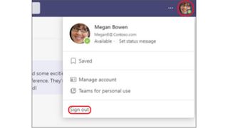 Microsoft Teams Sign Out