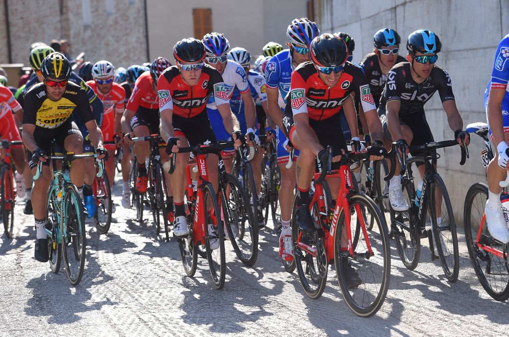 Rohan Dennis (BMC) is well placed for the climb