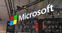 Microsoft sign at an event