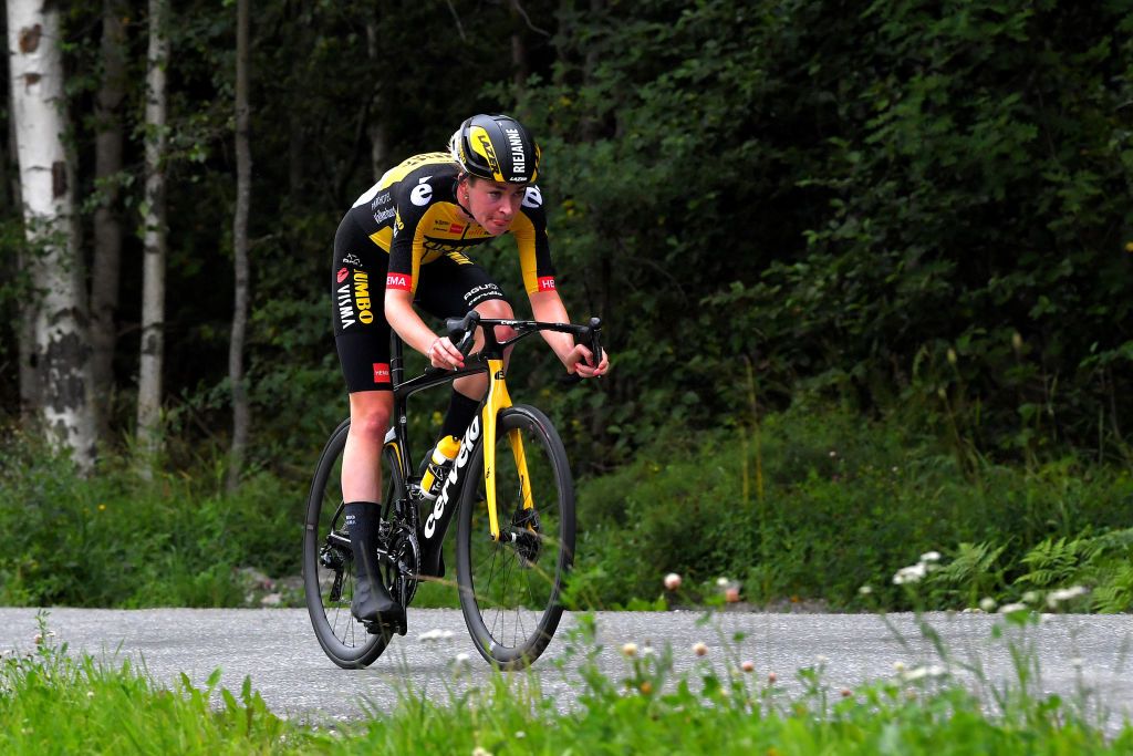 MYSEN NORWAY AUGUST 13 Markus Riejanne of Netherlands and Jumbo Visma Women Team during the 7th Ladies Tour Of Norway 2021 Stage 2 a 145km stage from Askim to Mysen LTourOfNorway LTON21 UCIWWT on August 13 2021 in Mysen Norway Photo by Luc ClaessenGetty Images