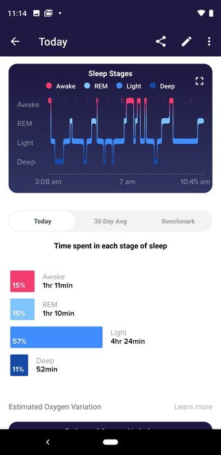 Fitbit Sleepstages Graph Percentages Android