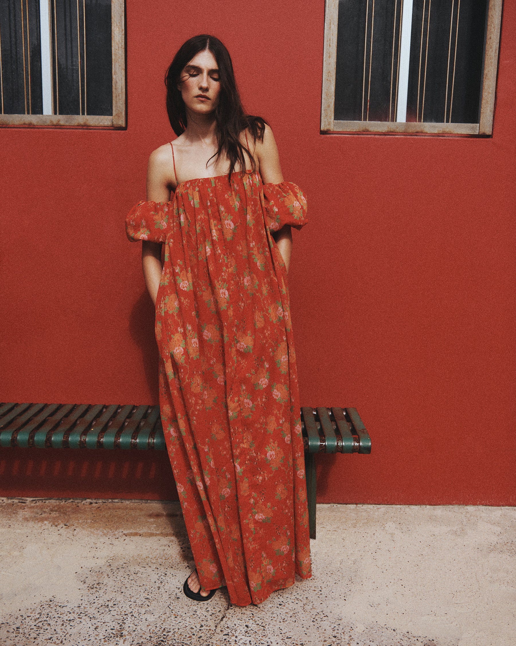 Vetiver Dress Climbing Roses-M / Climbing Roses