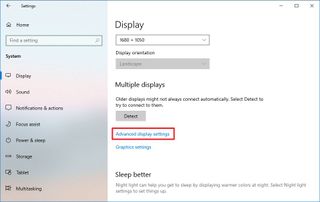 Display settings on Windows 10