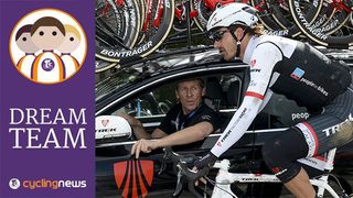 Dirk Demol with Fabian Cancellara at the 2013 E3 Harelbeke