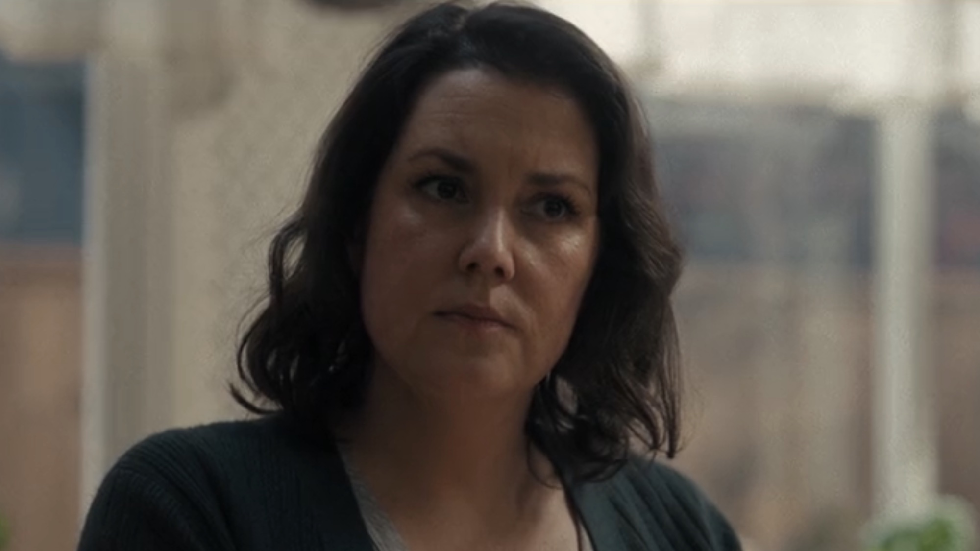 Shauna looking angry in her kitchen in Yellowjackets.