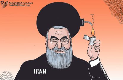 Political Cartoon U.S. Iran Saudi Arabia Exploding