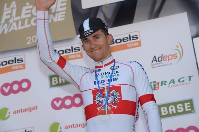Michal Kwiatkowski on the podium