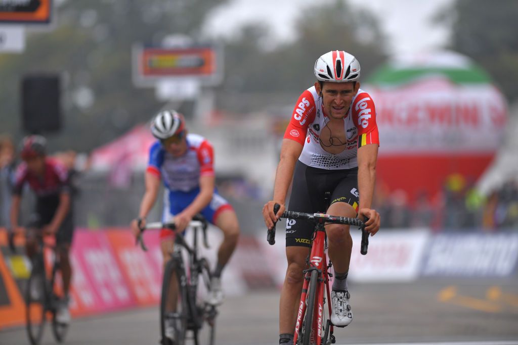 Tiesj Benoot (Lotto Soudal) took fourth, ten seconds down on Woods
