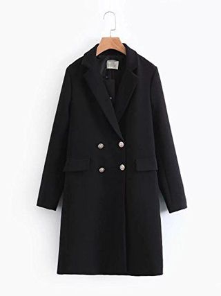 double breasted navy coat