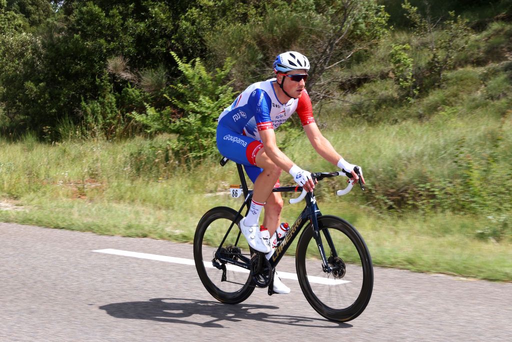 NMES FRANCE JULY 08 Stefan Kng of Switzerland and Team Groupama FDJ during the 108th Tour de France 2021 Stage 12 a 1594km stage from SaintPaulTroisChateaux to Nimes LeTour TDF2021 on July 08 2021 in Nmes France Photo by Michael SteeleGetty Images