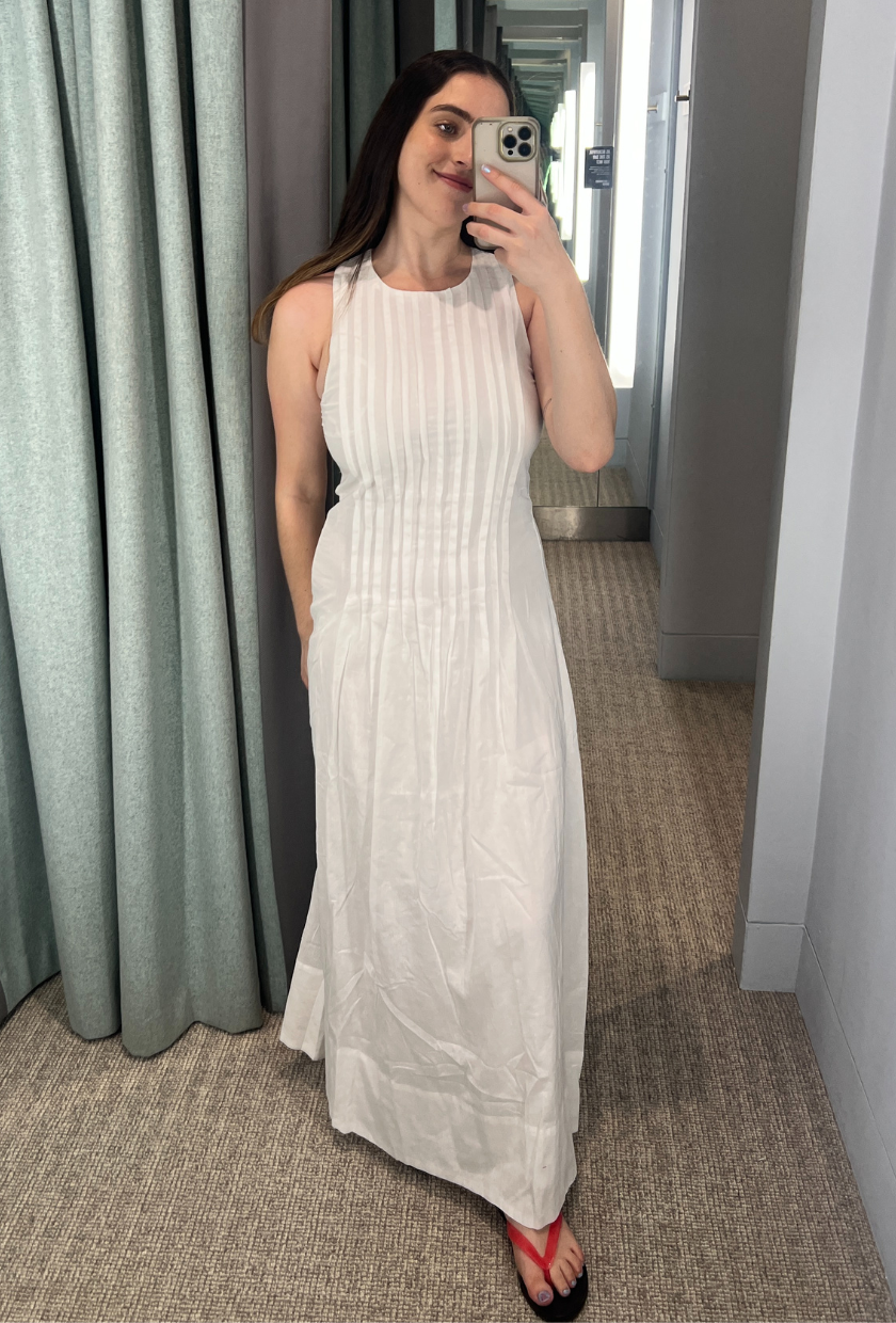 An image of Who What Wear UK's Ava Gilchrist wearing one of the best DISSH dresses.