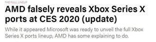 AMD falsely reveals Xbox Series X ports