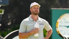 Wyndham Clark holds a water bottle during the Arnold Palmer Invitational