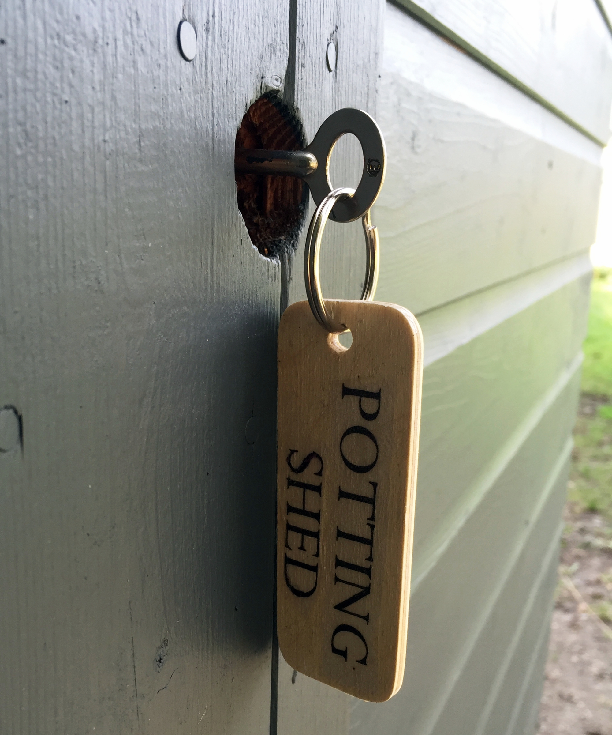DIY key fob for a potting shed