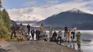 Outlast cast posing in Alaska