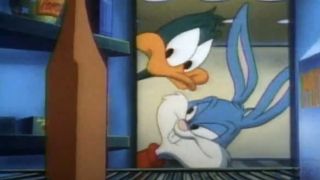 Plucky and Buster finding a bottle on Tiny Toon Adventures