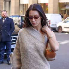 Bella Hadi is seen arriving at an hotel while wearing a watch on February 28, 2022 in Paris, France. (Photo by Pierre Suu/GC Images)
