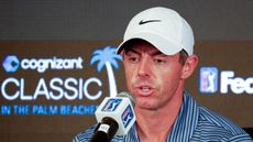 Rory McIlroy talks to the media before the 2024 Cognizant Classic