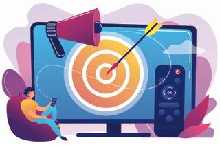 Person watching TV that has a arrow in a bullseye