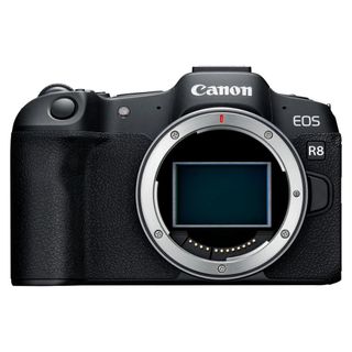 Canon EOS R8 on a white background