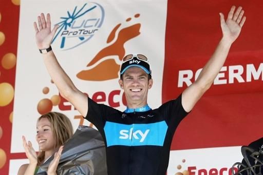 Greg Henderson (Sky) celebrates at the Eneco Tour
