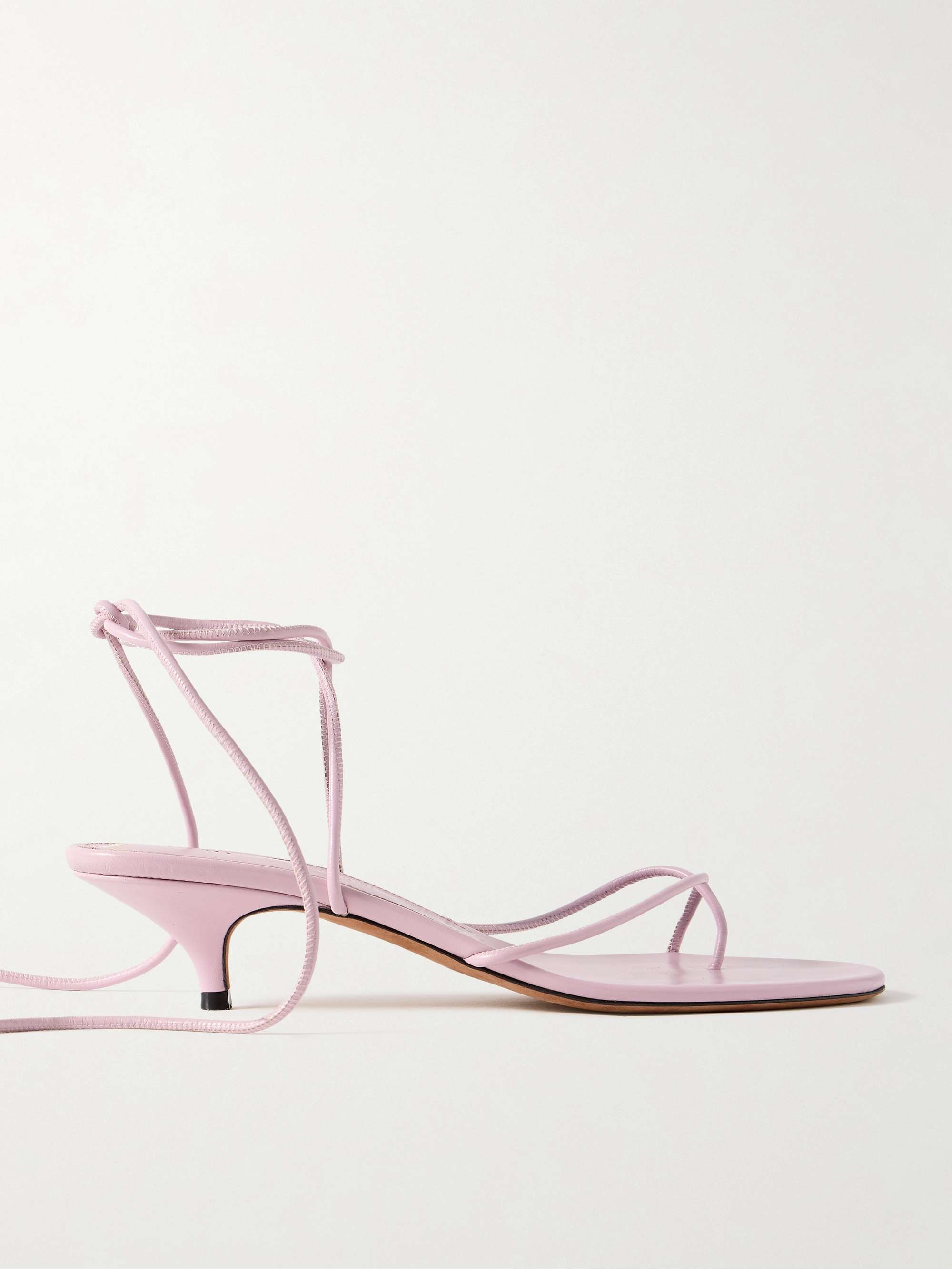 Slashed leather sandals