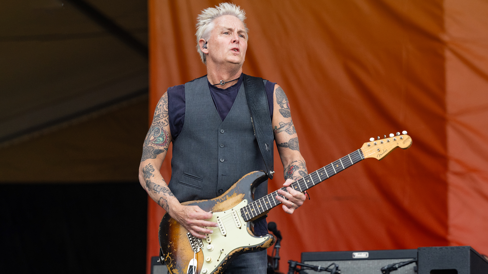 Mike McCready of Pearl Jam performs live on stage during the New Orleans Jazz &amp;amp; Heritage Festival at Fair Grounds Race Course on May 03, 2025 in New Orleans, Louisiana