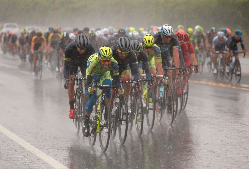The rain was torrential late in the stage