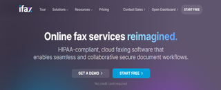 Website screenshot for iFax 