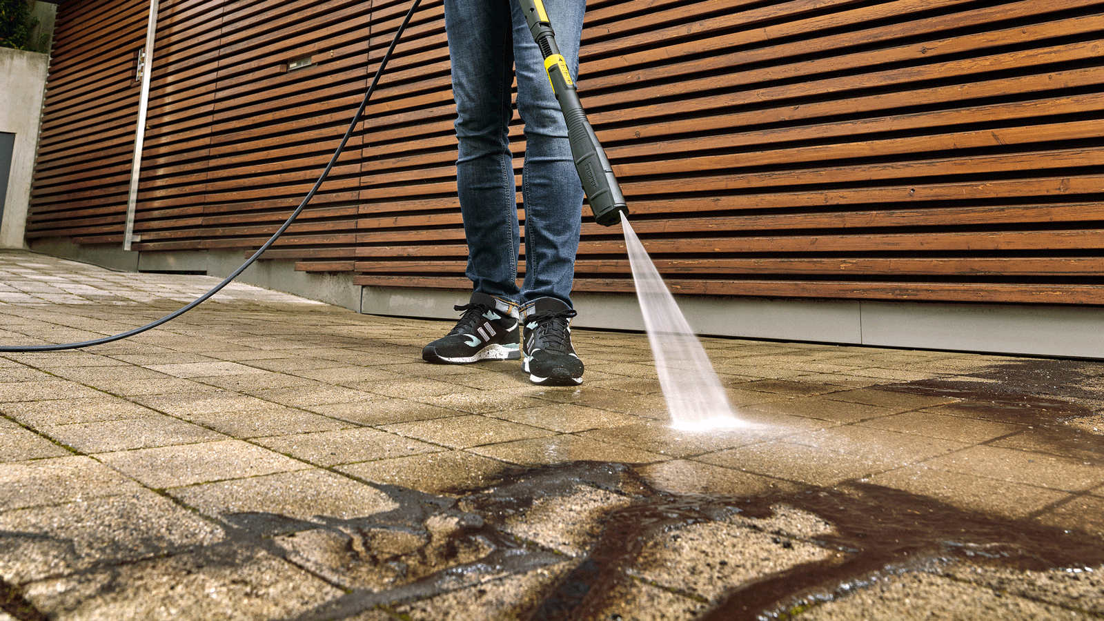 Never use a pressure washer to remove weeds from your patio, Karcher