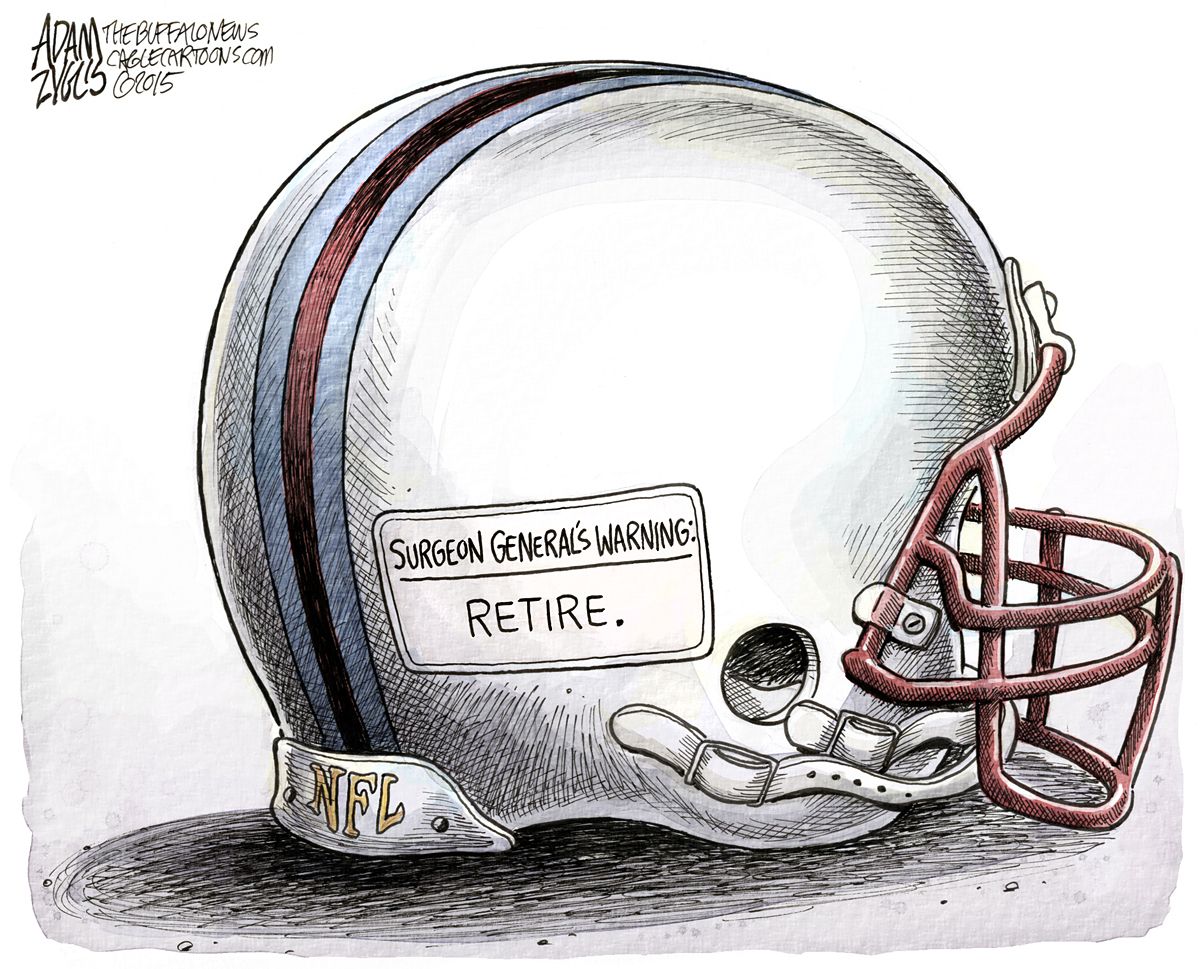 Editorial cartoon U.S. NFL health