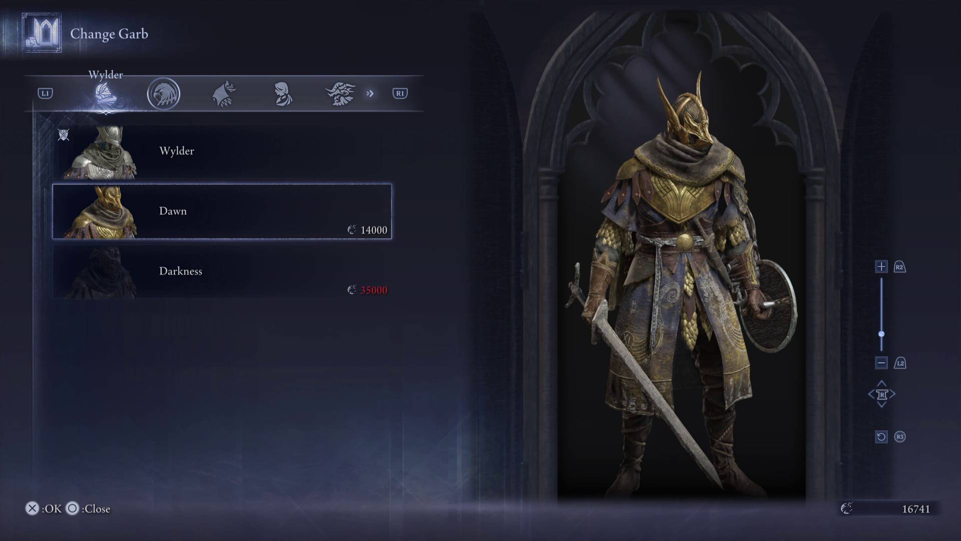 Elden Ring Nightreign skins change garb menu