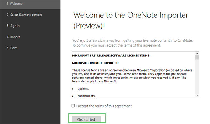 transfer evernote to onenote