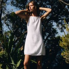 woman wearing white dress