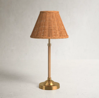 Rattan table lamp.