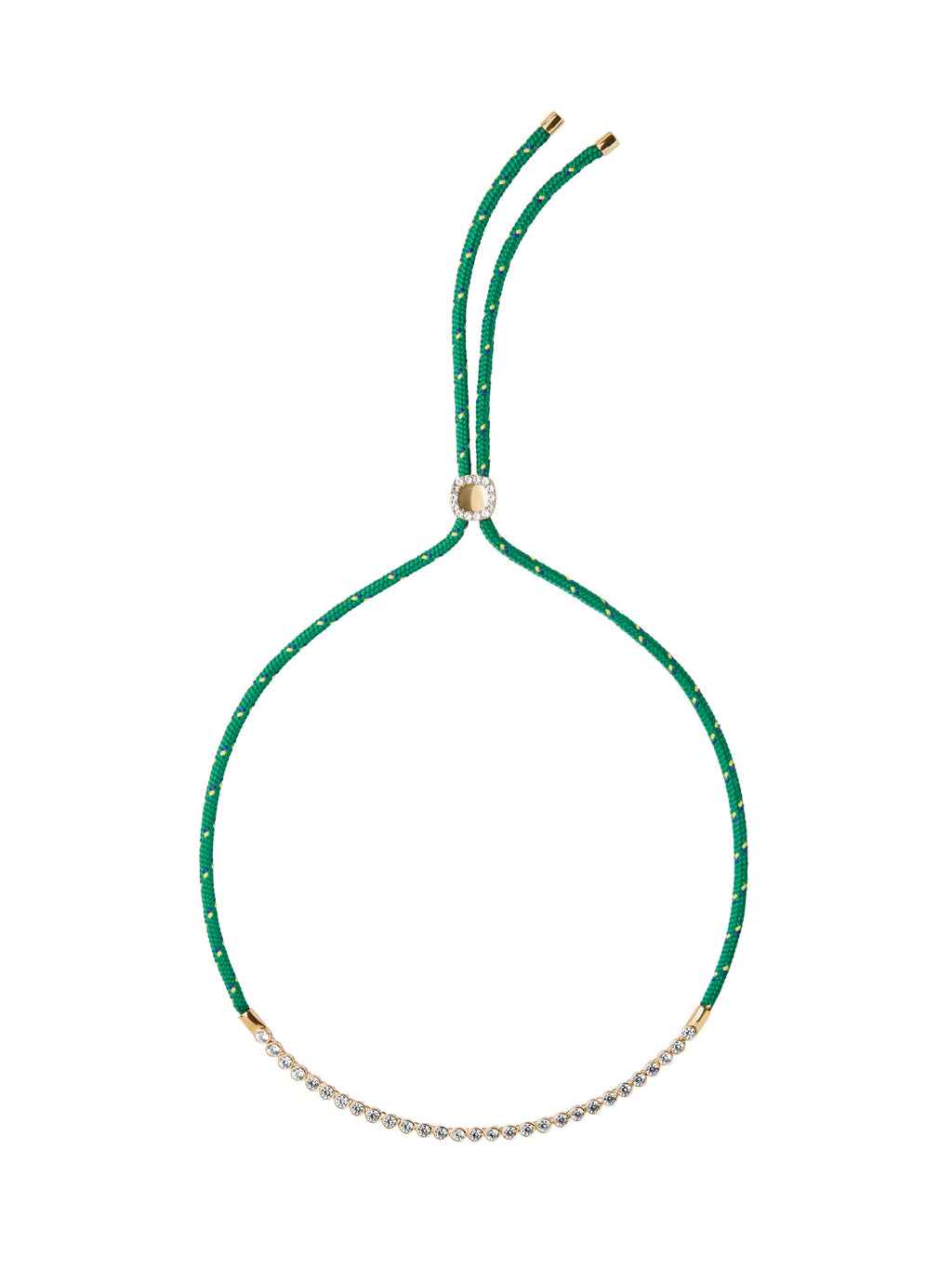 James Bezel Vert Paracord Necklace, Gold