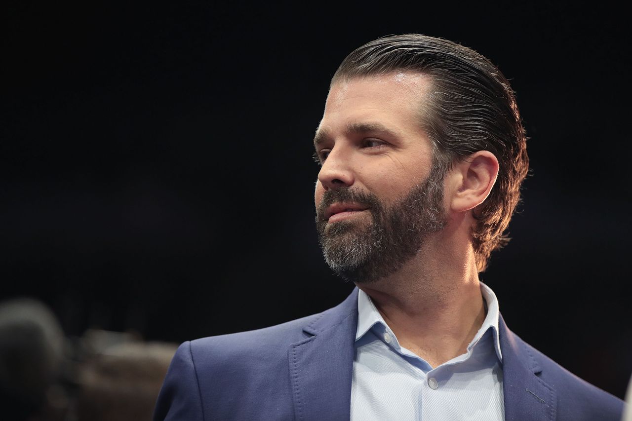 Donald Trump Jr. at a rally in Michigan