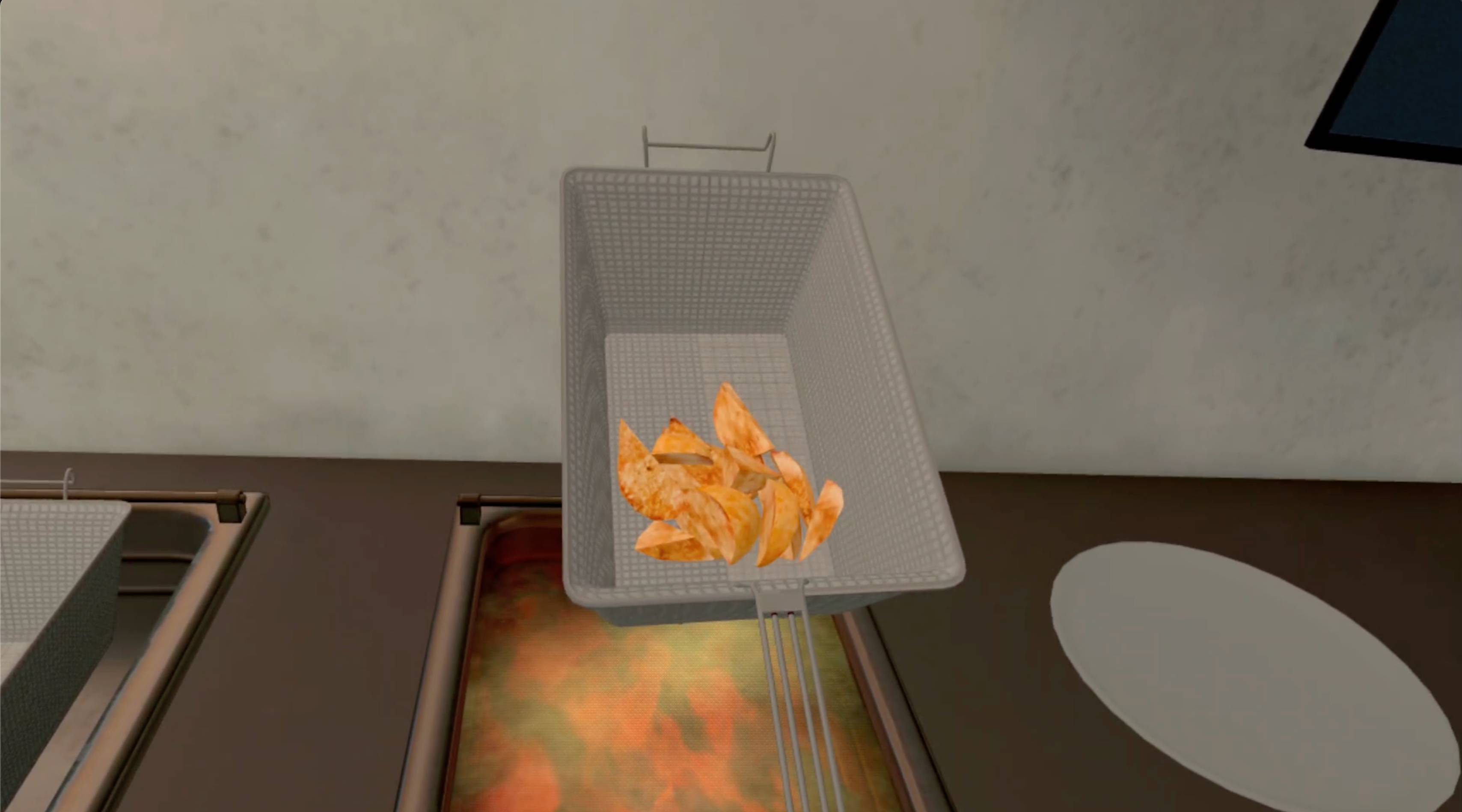 Cooking Simulator VR screenshot of virtual avatar cooking