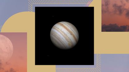 jupiter in retrograde in pisces feature; jupiter on an airy, purple and gold background