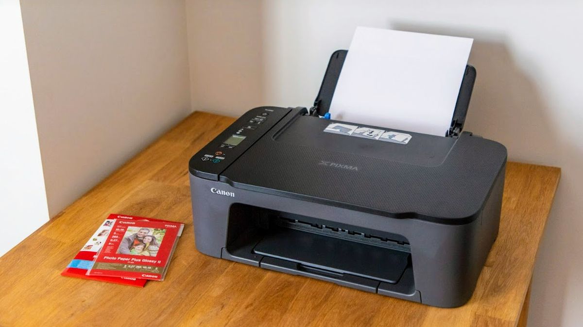 Canon PIXMA TS3520 Wireless All-In-One Inkjet Printer being tested in writer&#039;s home