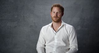 A shot of Prince Harry appearing in the new Prince Philip documentary